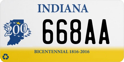 IN license plate 668AA