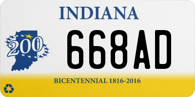 IN license plate 668AD