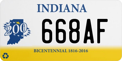 IN license plate 668AF