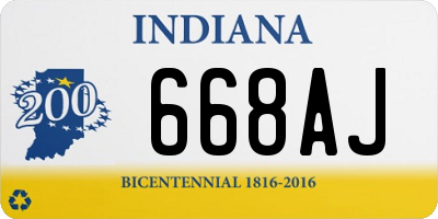 IN license plate 668AJ