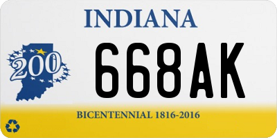 IN license plate 668AK