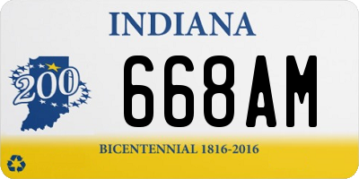 IN license plate 668AM