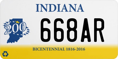 IN license plate 668AR