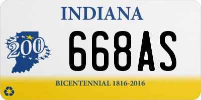 IN license plate 668AS