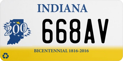 IN license plate 668AV