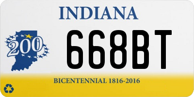 IN license plate 668BT