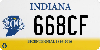 IN license plate 668CF