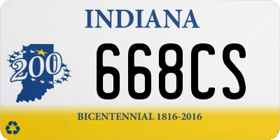 IN license plate 668CS