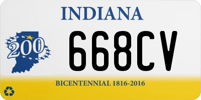 IN license plate 668CV