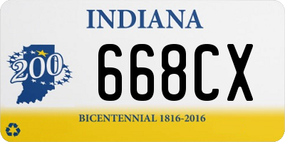 IN license plate 668CX