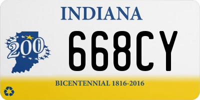 IN license plate 668CY