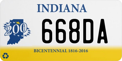 IN license plate 668DA