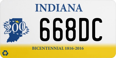 IN license plate 668DC