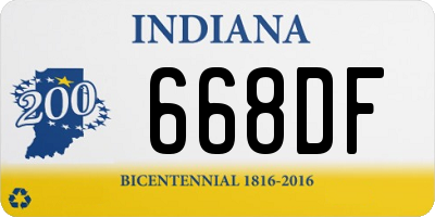 IN license plate 668DF
