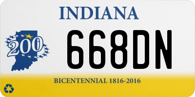 IN license plate 668DN