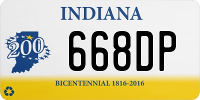 IN license plate 668DP