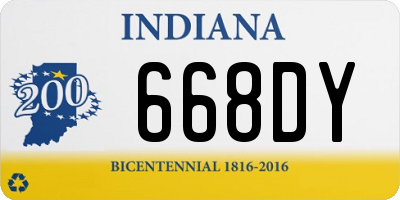 IN license plate 668DY