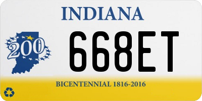 IN license plate 668ET