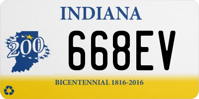 IN license plate 668EV