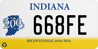 IN license plate 668FE