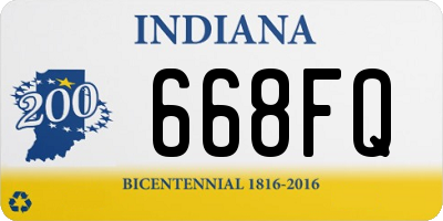 IN license plate 668FQ