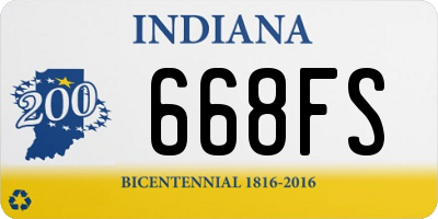 IN license plate 668FS