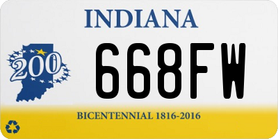 IN license plate 668FW