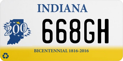 IN license plate 668GH