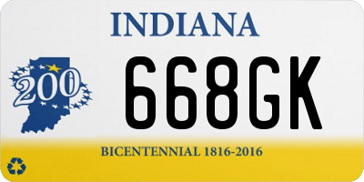 IN license plate 668GK