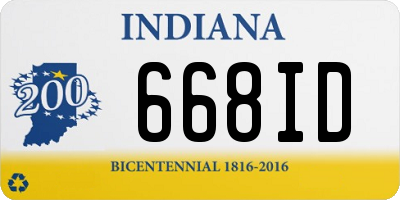 IN license plate 668ID