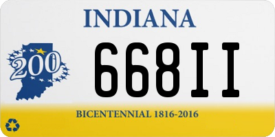 IN license plate 668II