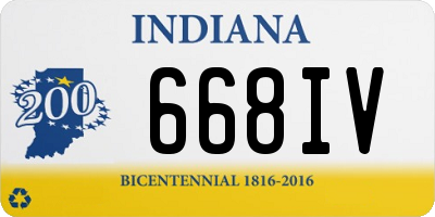 IN license plate 668IV