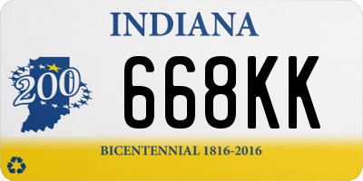IN license plate 668KK