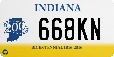 IN license plate 668KN