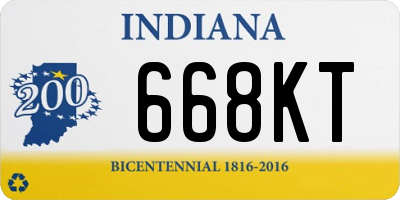 IN license plate 668KT