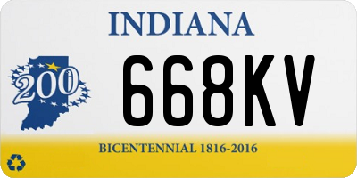 IN license plate 668KV