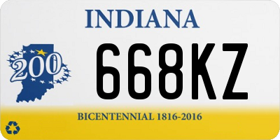 IN license plate 668KZ