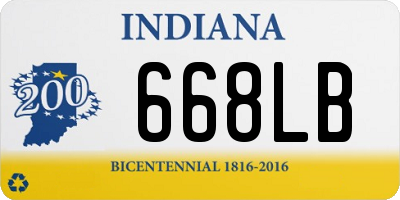 IN license plate 668LB
