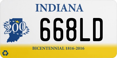 IN license plate 668LD