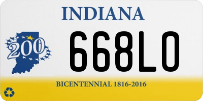 IN license plate 668LO