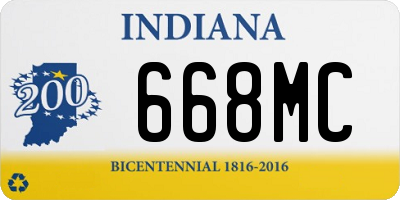 IN license plate 668MC