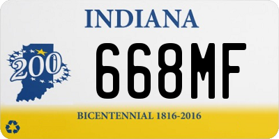 IN license plate 668MF