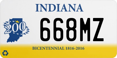 IN license plate 668MZ