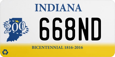 IN license plate 668ND