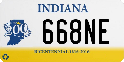 IN license plate 668NE