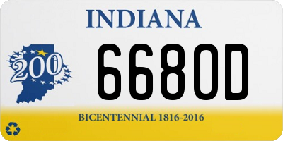 IN license plate 668OD