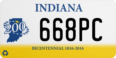 IN license plate 668PC