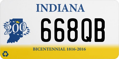 IN license plate 668QB
