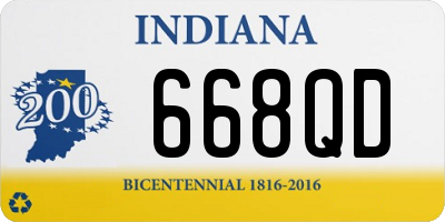 IN license plate 668QD