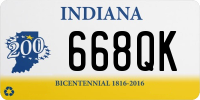 IN license plate 668QK